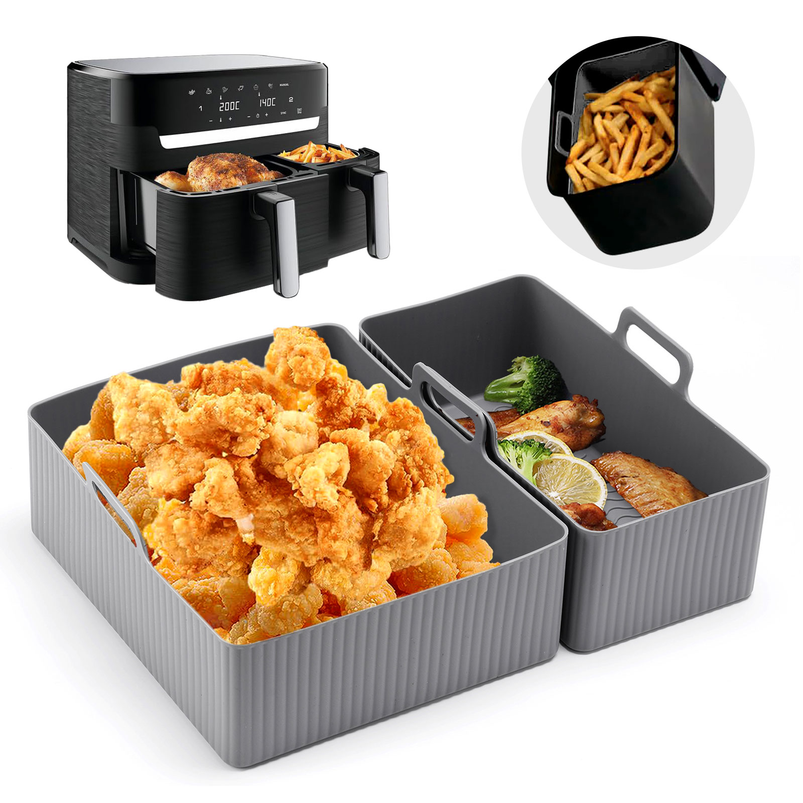 2 pz Set Silicone Friggitrice  - Air Fryer Silicone Pot Liner recensione e prezzo