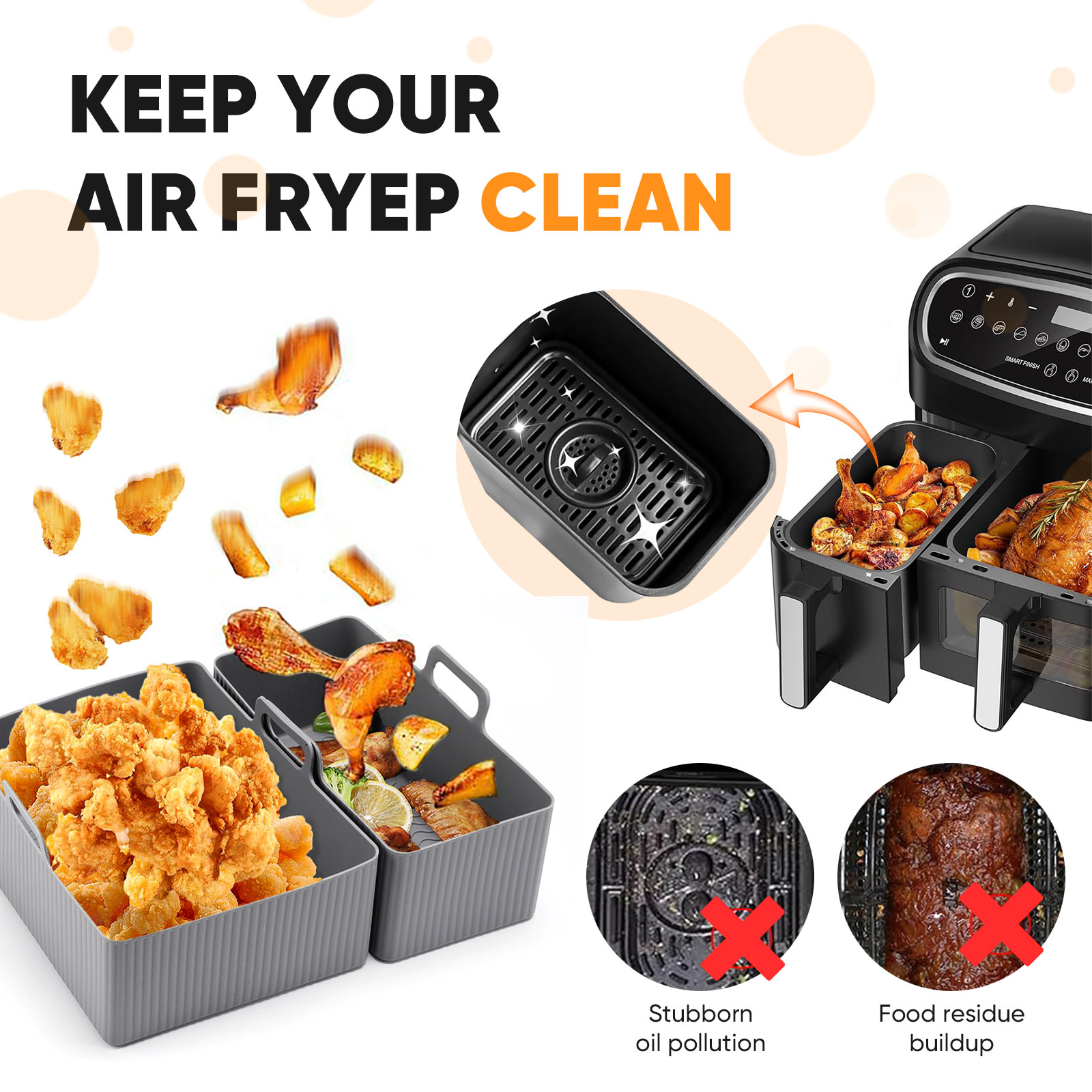 2 pz Set Silicone Friggitrice  - Air Fryer Silicone Pot Liner recensione e prezzo